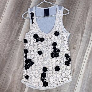 Anthropologie Dolan shadow bloom crochet tank top